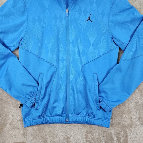 Nike Air Jordan Jumpman Warm Up Track Suit Top Basketball Youth Size M Teen Blue - Picture 8 of 10